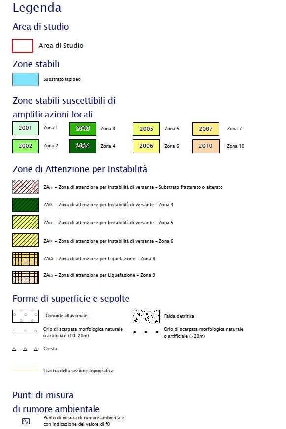 Esempio di carta delle MOPS – Microzone omogenee in prospettiva sismica